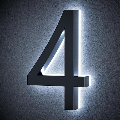 Numéros de maison rétroéclairés de 9 pouces pour l'extérieur, acier inoxydable, numéro d'adresse de maison éclairée à DEL, enseignes d'adresse lumineuses modernes pour les maisons, restaurant, imperméable