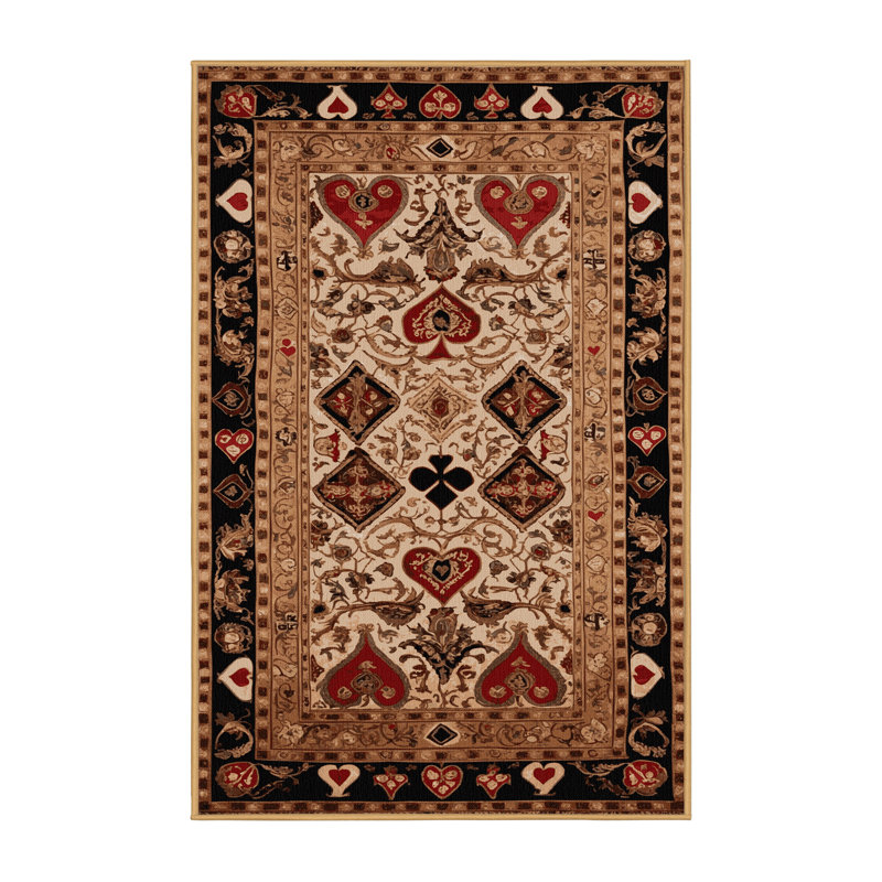 Tapis brun français lavable à la machine, Rectangle 2 pi x 3 pi