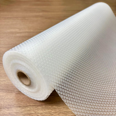 Doublure de tablette non adhésive 15,8 po x 33 pi | Antidérapant, lavable, imperméable, doublures de réfrigérateur, papier contact, doublures de tablettes pour armoires, cuisine, réfrigérateur, transparent