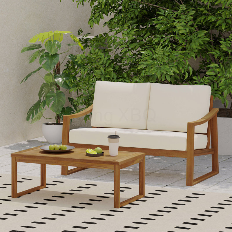 Table basse et causeuse Samwell, Brun