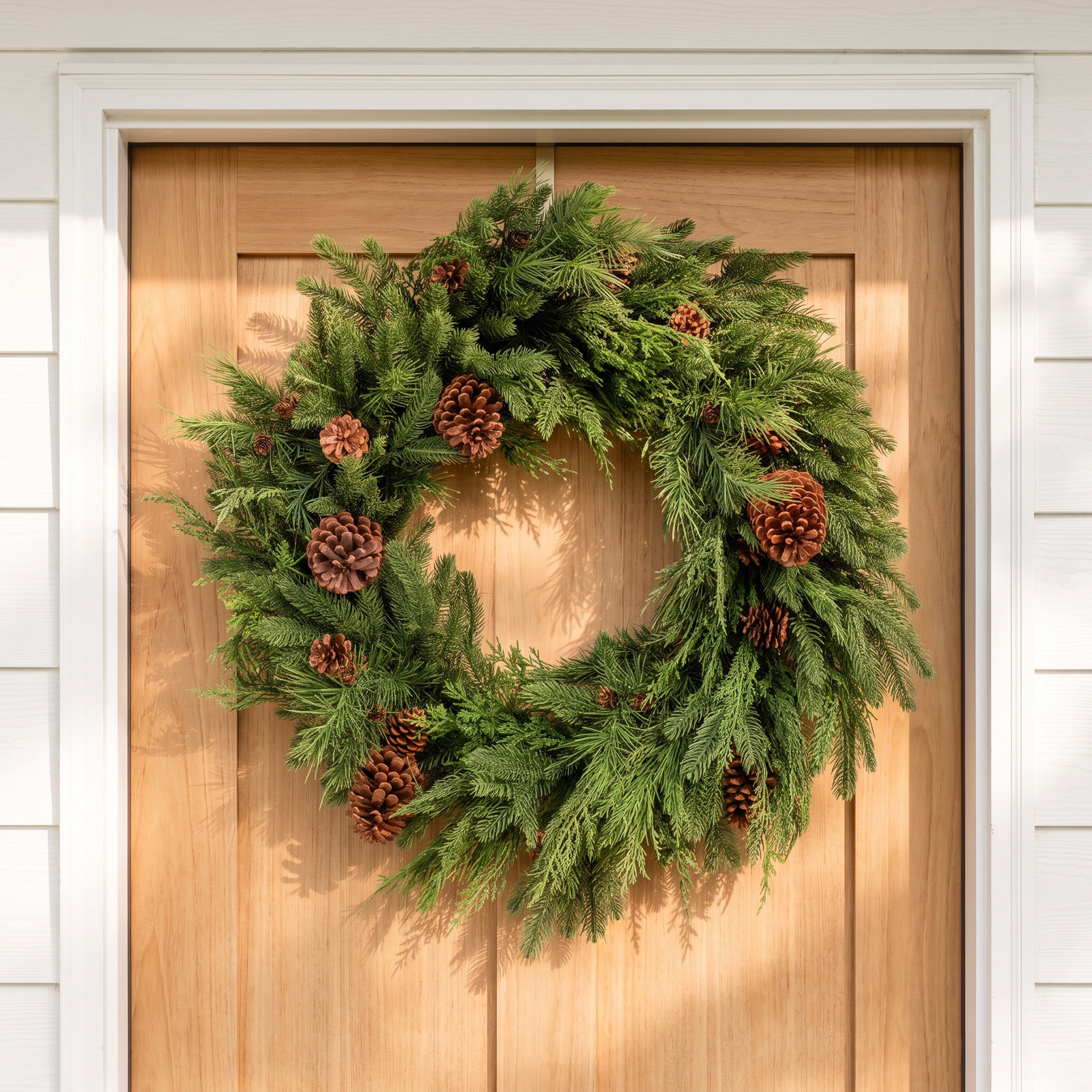 The Holiday Aisle® 36" Evergreen Wreath, 30" W x 30" H x 7" D