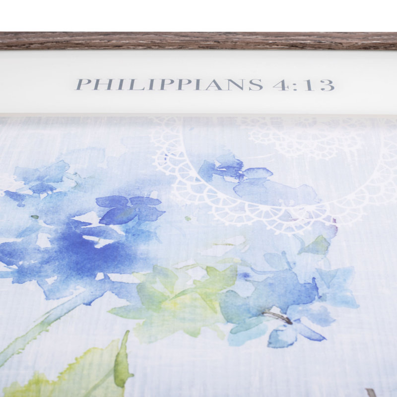 Framed Wall Hydrangea & Lace Phil. 4:13