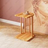 Wooden C-Shaped End Table – Ideal For Sofa, Bedside & Small Spaces