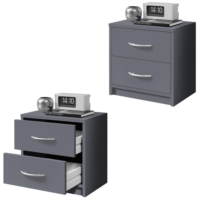 Annzley 39cm W Solid + Manufactured Wood Bedside Table