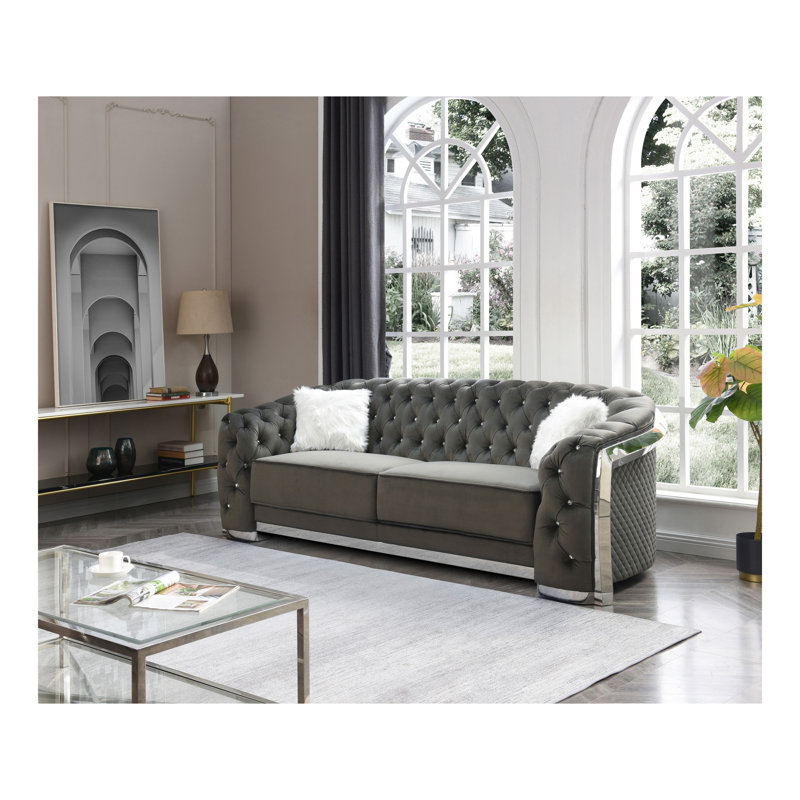 Canapé réglable avec repose-pieds, Gris, 3