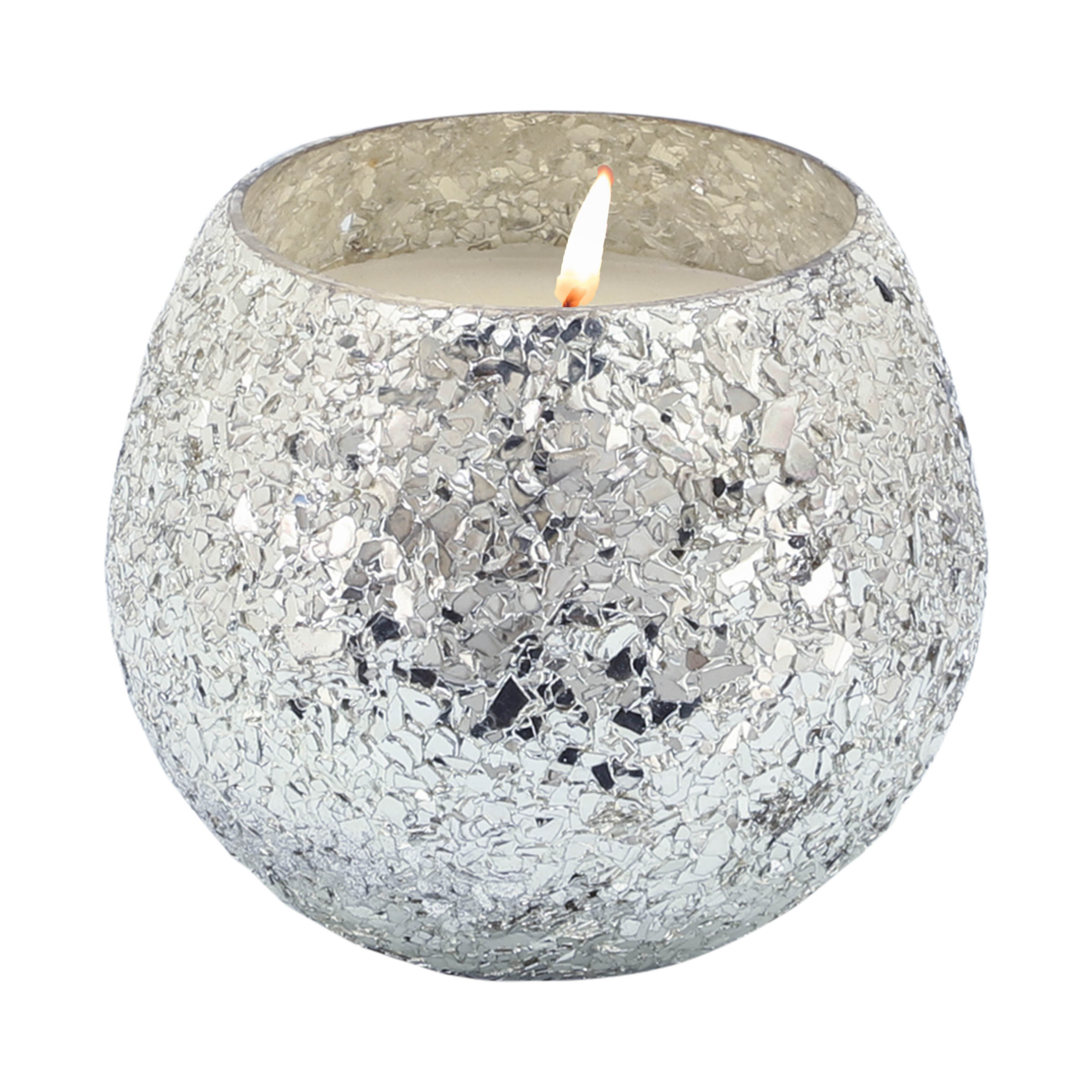 Glistening Snow Silver Glitter Jar Candle, 14 oz.