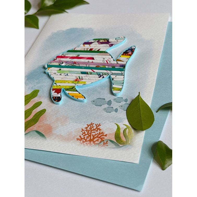 Loving Nature Recycled Magazine, Eco-Friendly, Handmade, Angle Fish Card -  Wayfair Canada