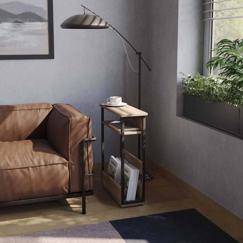 Ancika Solid Wood End Table, Oak