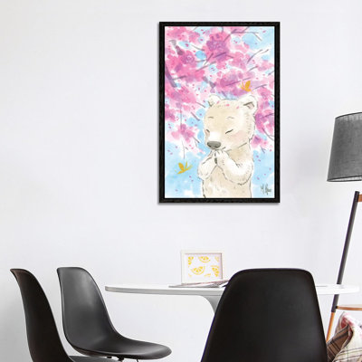 Cherry Blossom Polar Bear by Martin Hsu - Painting on Canvas