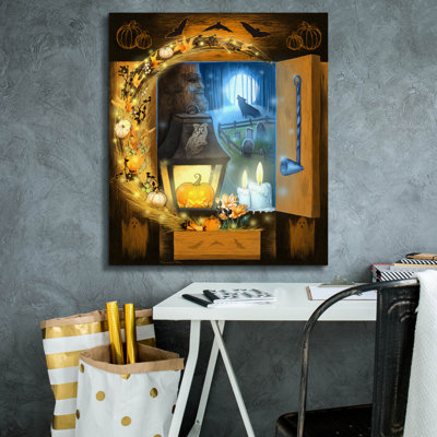 «Howloween» par Art and a Little Magic, art mural sur toile, 26 po x 30 po