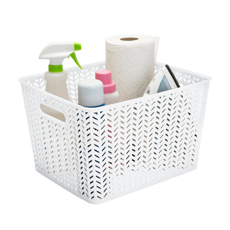 Panier en plastique, blanc, H 3,94 po x l 7,87 po x P 9,84 po, 3