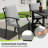 Ivyglow 5-Piece Black Metal Patio Dining Set With Square Table, 2 Swivel Dining Chairs And Gray Cushions-122878455