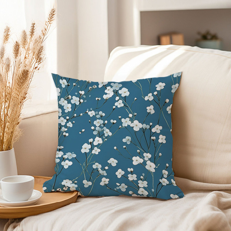 Floral White Flowers Pattern IV, 20"H x 20"W