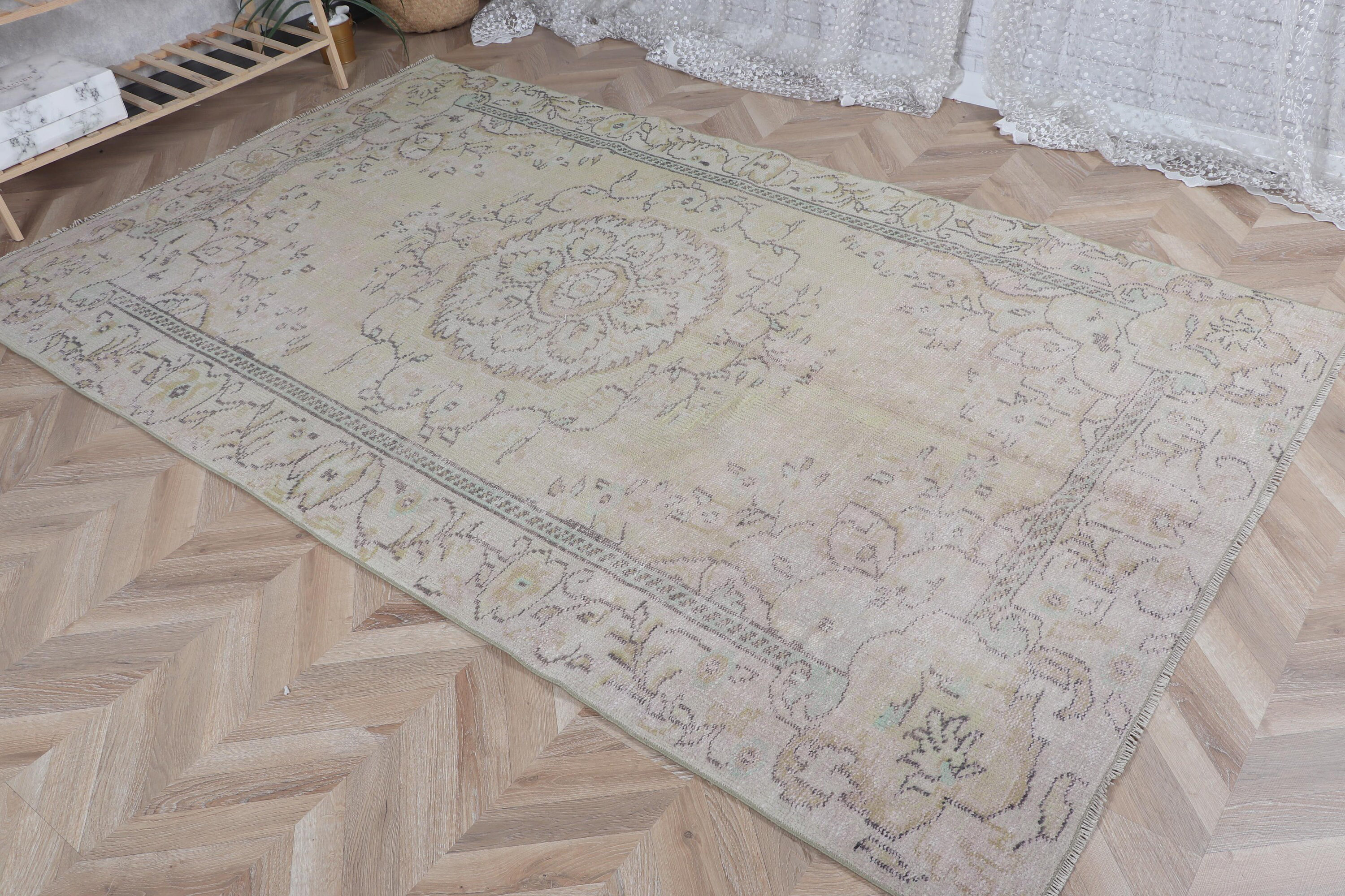 Bungalow Rose Traditional Turkish Vintage Area Rug with Faded Pastel ...