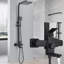 Bath Shower Tap Mixer Rainfall Shower Head 3 Way Rigid Riser Shower Kit Black