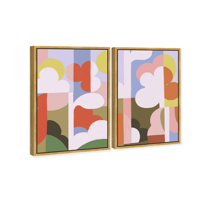 Cloudy Pop Set Set by Oliver Gal, 31"H x 46"W, Gold Floater Frame
