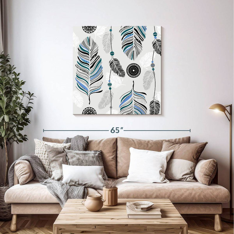Kerner Feathers Pattern, 39" H x 39" W