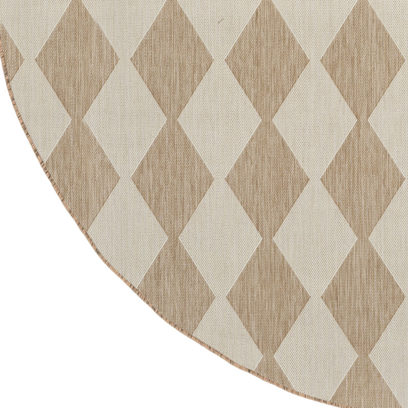 Tapis intérieur / extérieur rectangulaire Positano, Beige, Round 12'