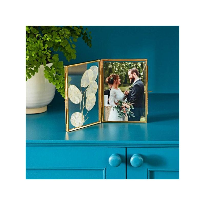 Metal Picture Frame, 16cm x 22.5cm, Gold