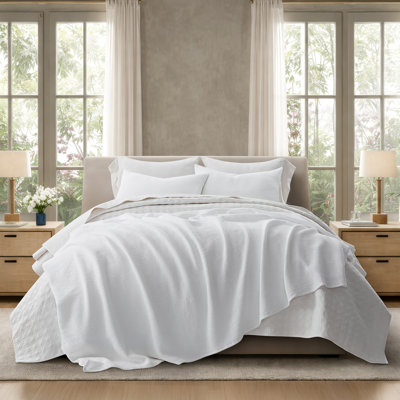 EverGrace 100% Cotton Waffle Coverlet Set