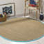 Tapis naturel / turquoise en bambou Chester-1992292946