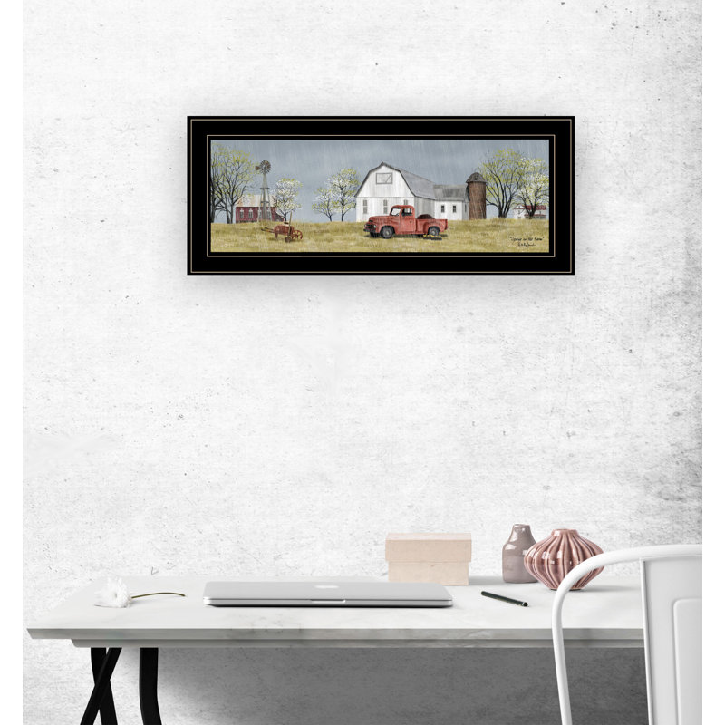 «Spring on the Farm», art mural encadré pour le salon, impression murale par Billy Jacobs, Noir, H 15 po x l 39 po x P 1 po