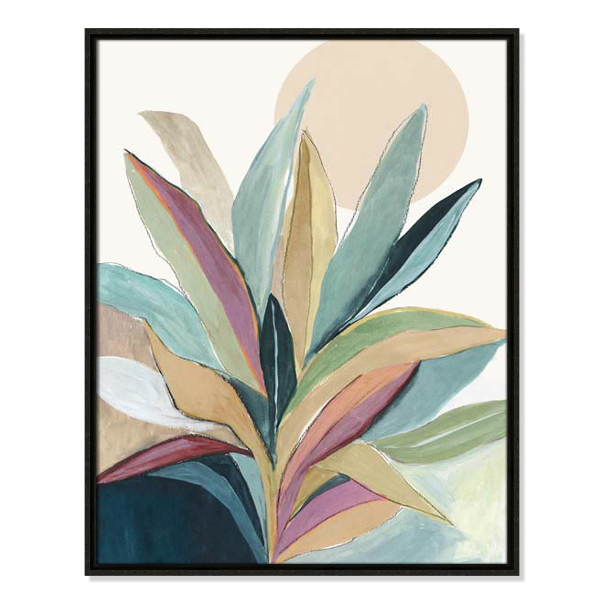 Sherbrooke Sunny Bright Leaves I by Asia Jensen Print, No Mat, Espresso Floater Framed, 29.5" H x 23.5" W x 2" D