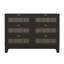 Commode 6 tiroirs, commode rustique en bois de style campagnard, armoire de rangement pour chambre à coucher avec poignées en métal-1075422668