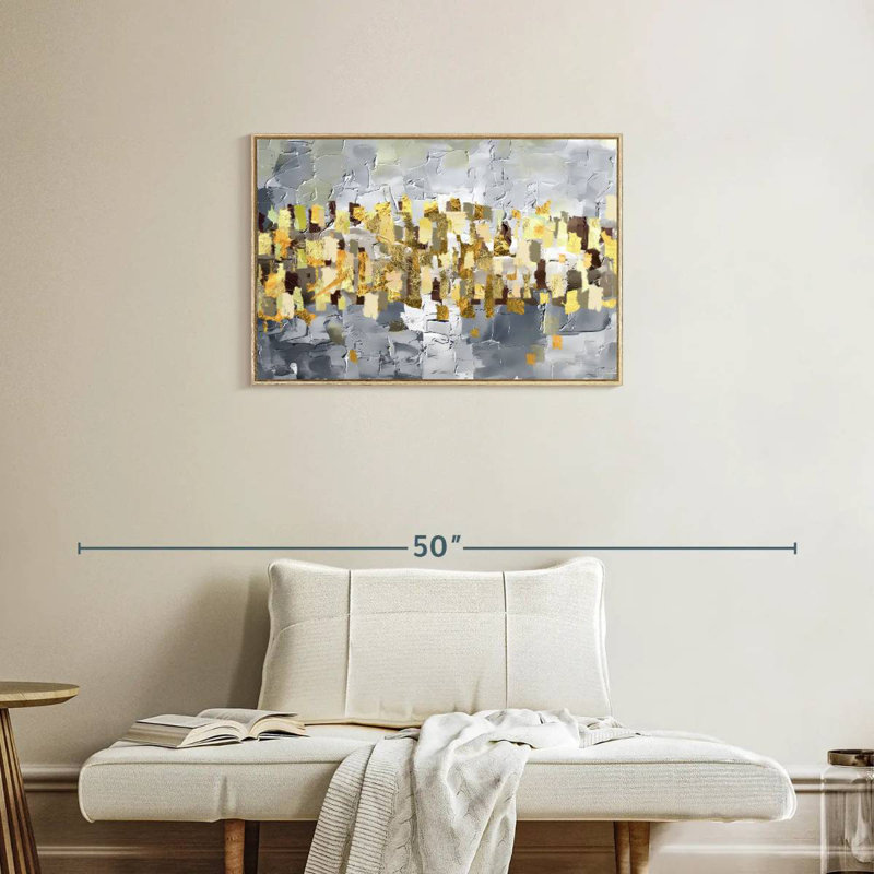 Or et argent Leota, Cadre flottant en bois naturel, 31 po x 21 po