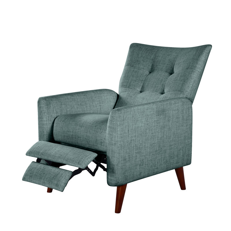 Fauteuil inclinable Amaurie Tacho avec dossier capitonné, Polyester bleu