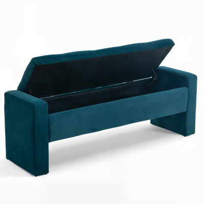 55" Storage Bench for Bedroom, Modern Tufted End of Bed Bench for King Size Bed, Upholstered Long Ottoman Bench for Living Room/Entryway