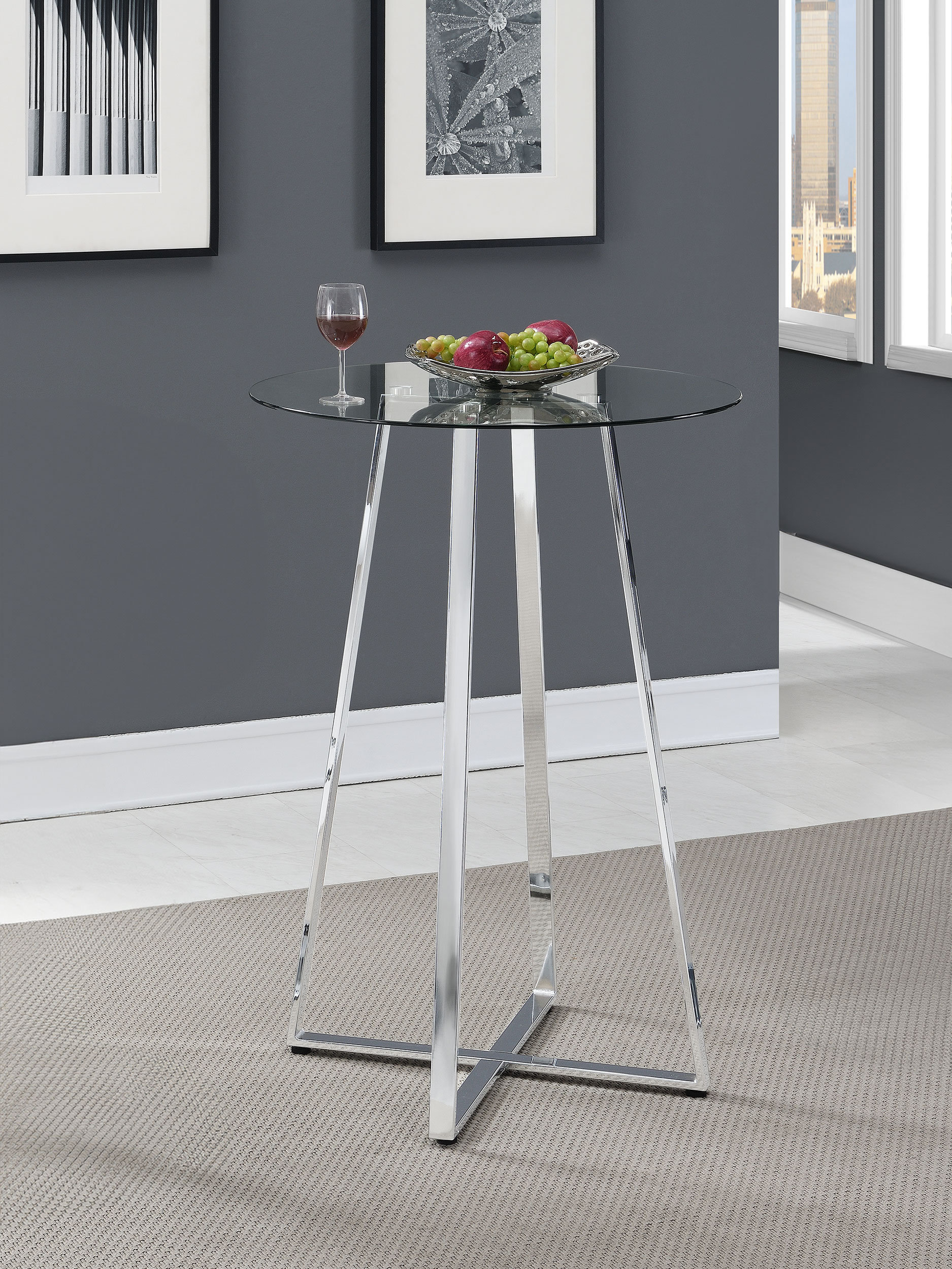 Wrought Studio Zanella Round Glass Top Bistro Bar Table - Wayfair Canada