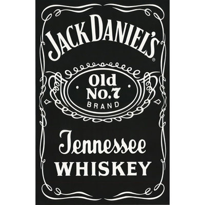  Officiellement sous licence Jack Daniels - logo - affiche d'art rétro - 24 x 36 po - reproduction décorative - papier affiche - prêt à encadrer