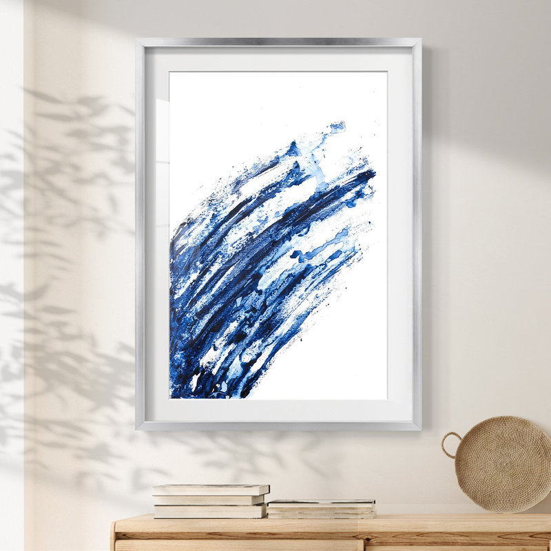 Indigo Arch I - impression encadrée, H 28,5 po x l 20,5 po, Argent argent