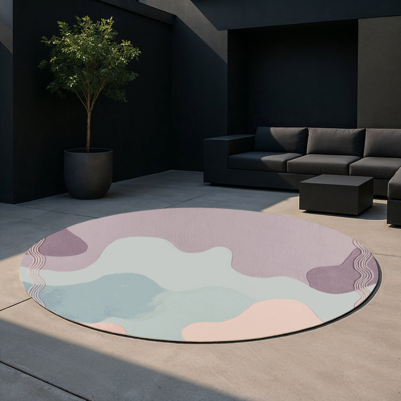 Sapphire Horizon Indoor And Outdoor Area Rug, Round 5'