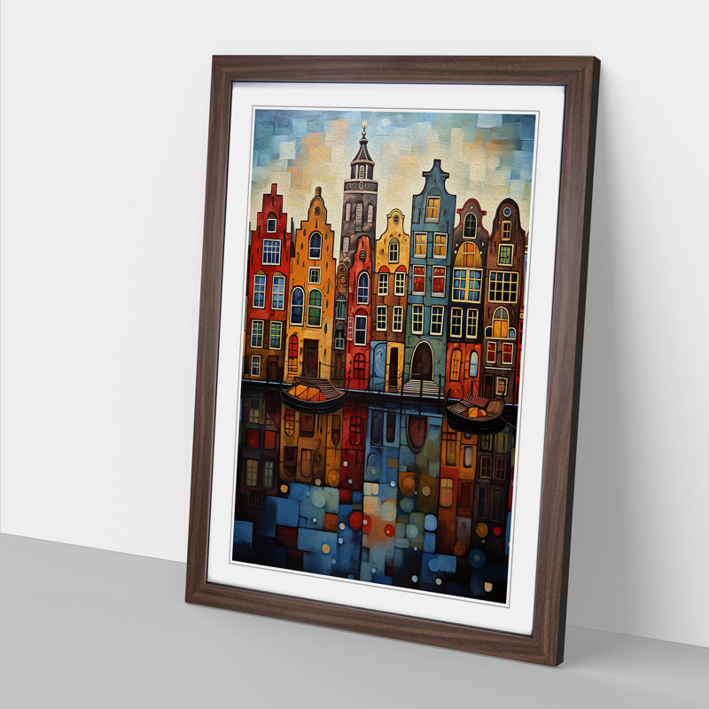 Amsterdam Modern - Framed Print, 34cm H x 25cm W x 2cm D, Walnut
