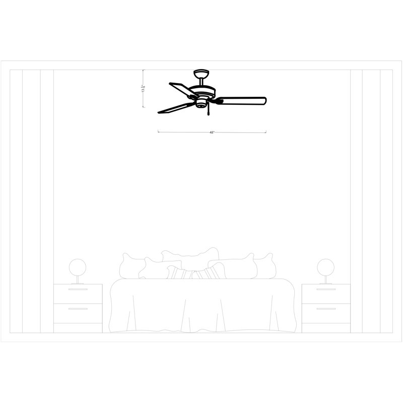 Ventilateur de plafond 48 po , Blanc mat, Blanc mat