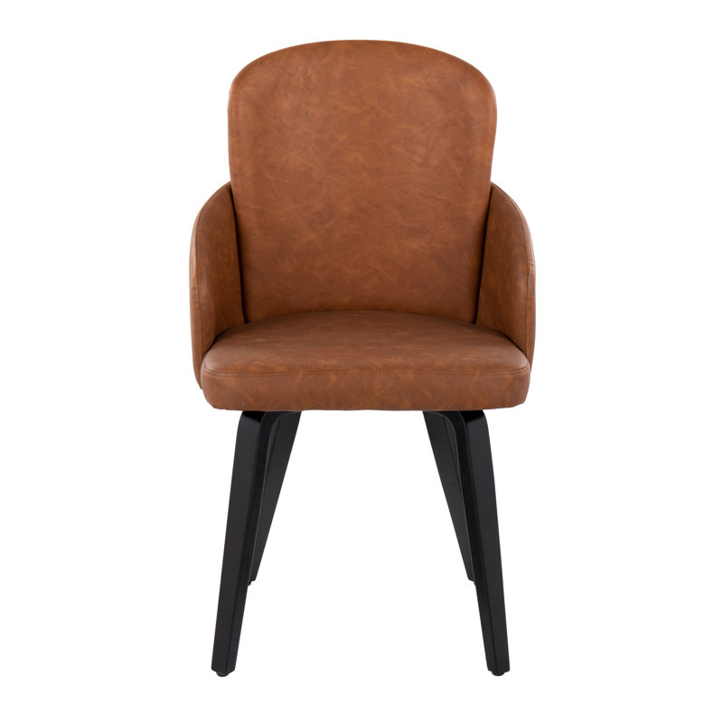 Jaquavia 18.75'' H Faux Leather Upholstered Armchair, Camel