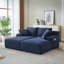 Chaise longue double compressible avec porte-gobelets - aucun assemblage requis, causeuse moelleuse moderne-948169691