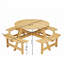 Ensemble de table de pique-nique 8 personnes avec 4 bancs intégrés et trou pour parasol-1658595444