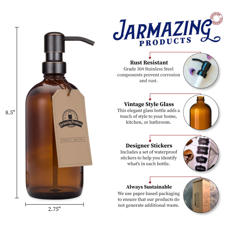 Soap / Lotion Dispenser, Oil Rubbed Bronze/Amber