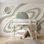 Papier peint céleste avec espace Ringed Planets