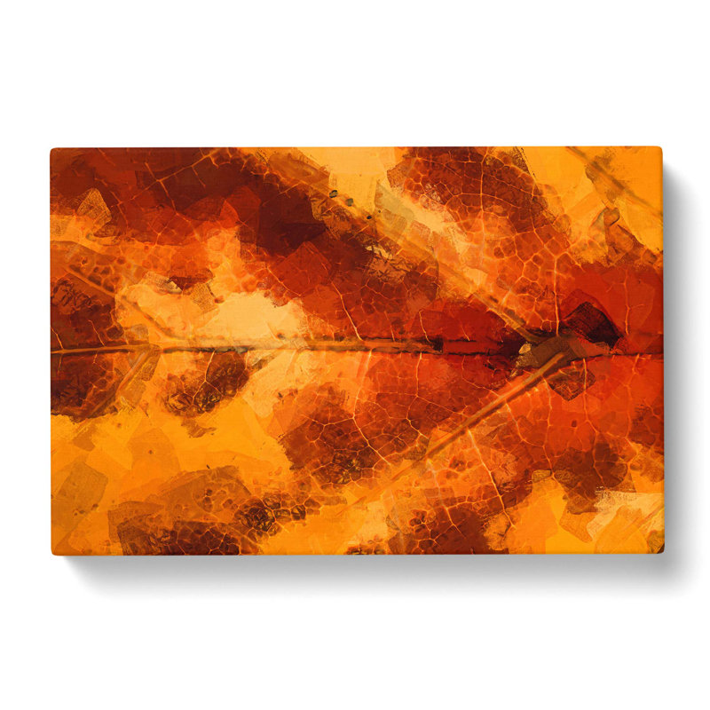 Leaf In The Autumn In Abstract - Wrapped Canvas Print, 35cm H x 50cm W x 3cm D