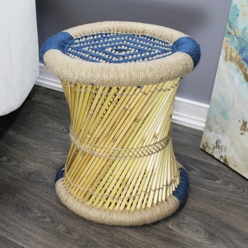 Tabouret d'appoint Barkhamsted, Bleu / Beige