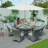 Algird 6 - Person Patio Dining Set Umbrella Hole Included Round Table with Cushions Included-900631818-900631819