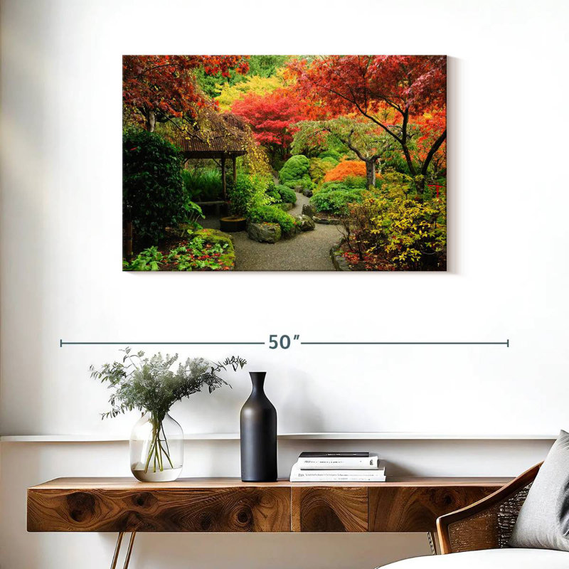 Alvord Japanese Autumn Landscape, 24" H x 36" W
