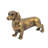 11.5X3.5X6.5" Lifelike Dachshund Figurine With Copper Finish