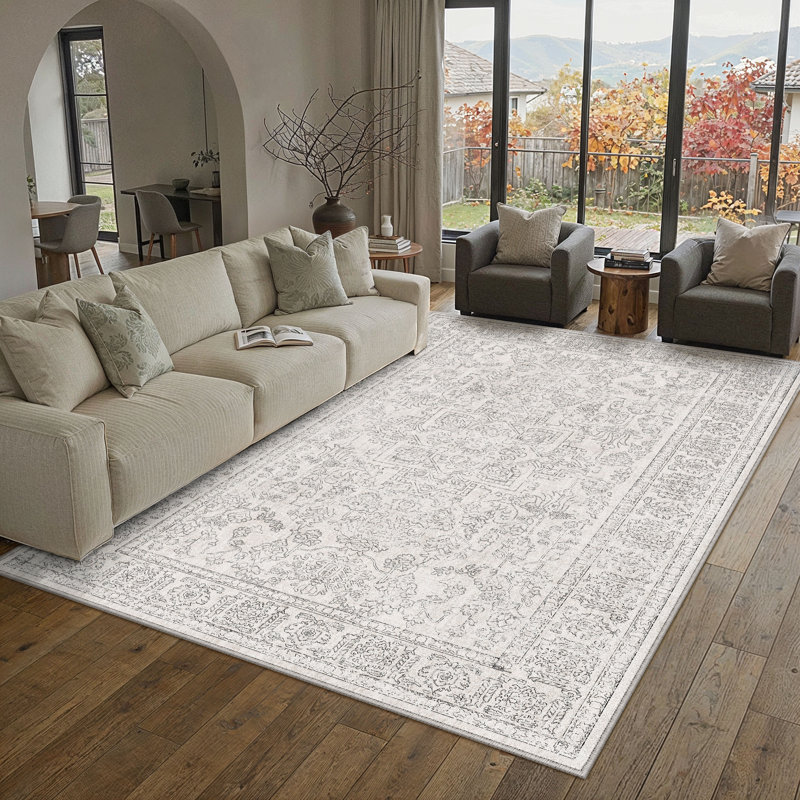Tapis oriental lavable à la machine avec envers antidérapant Kitty, Rectangle 5 pi x 7 pi 
