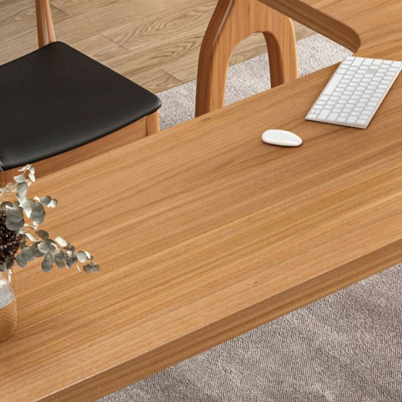 Bureau en bois massif en L Burlywood