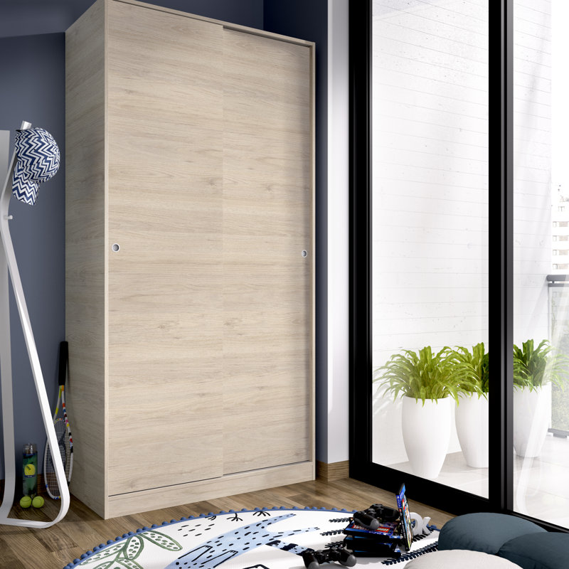 Alba-Fernandez 2 Door Manufactured Wood Wardrobe, Natural Oak